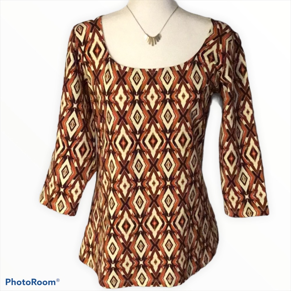 🛝⬇️ Jessica London Size 14/16- Southwestern Print Blouse